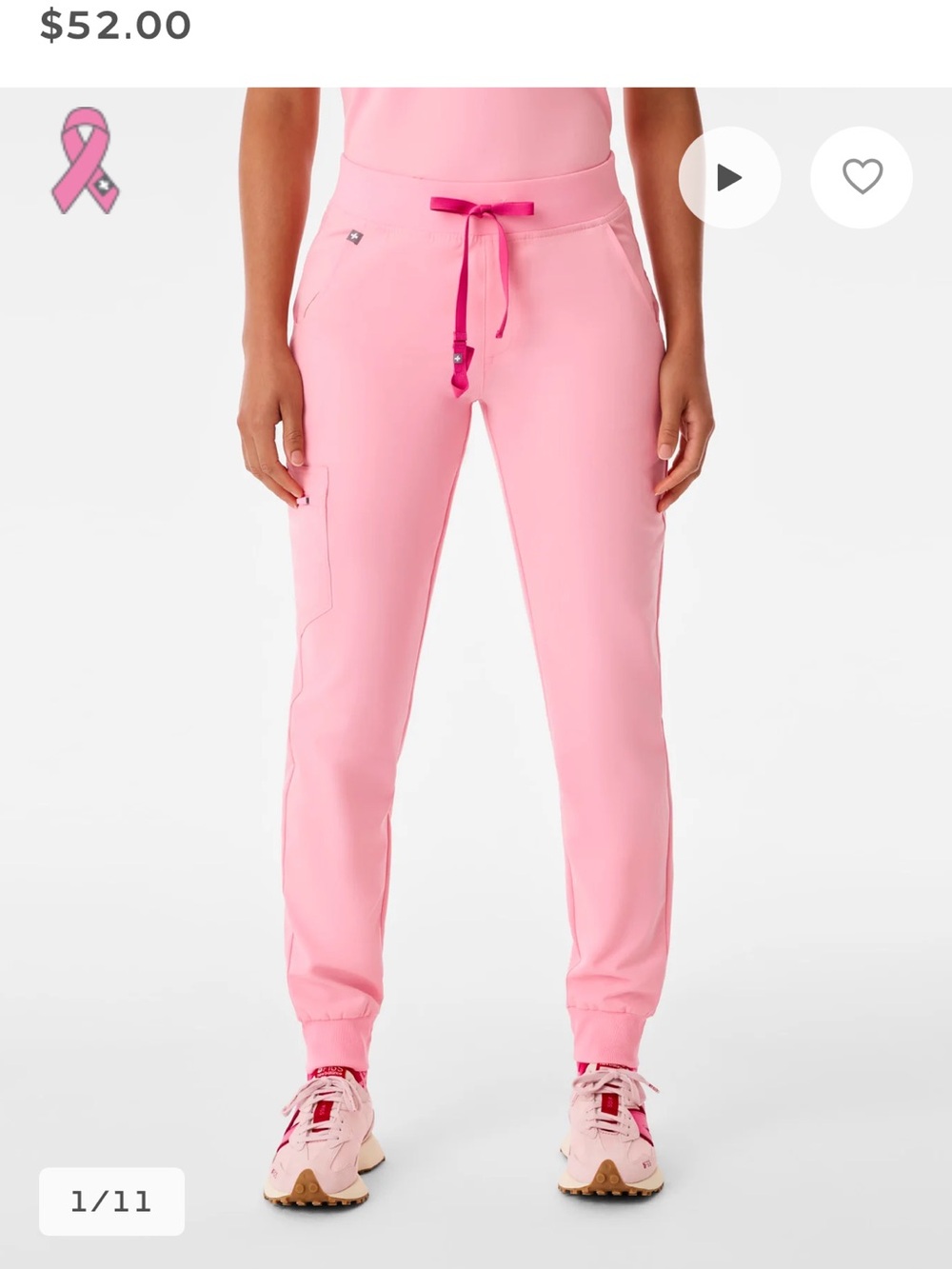 FIGS Zamora Jogger Pink scrub pants